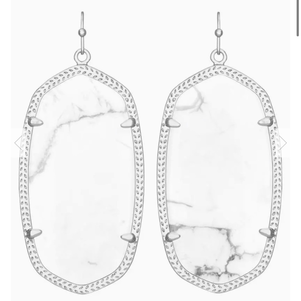 Kendra Scott White Marble Danielle Earrings